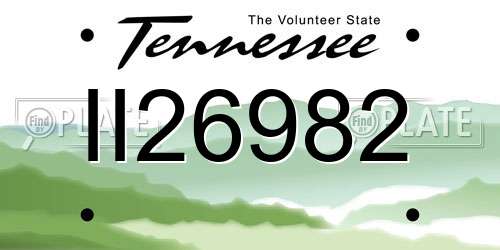 II26982 Tennessee License Plate