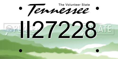 II27228 Tennessee License Plate