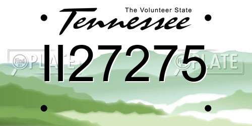 II27275 Tennessee License Plate