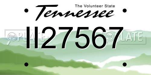 II27567 Tennessee License Plate