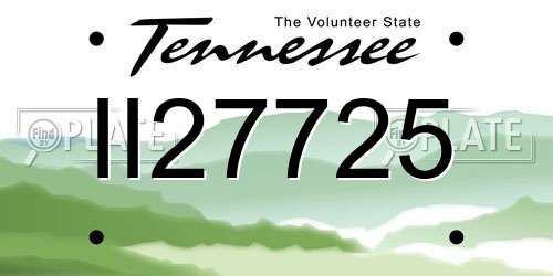 II27725 Tennessee License Plate