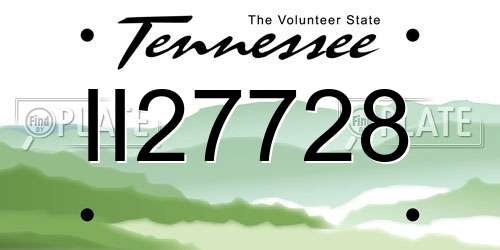 II27728 Tennessee License Plate