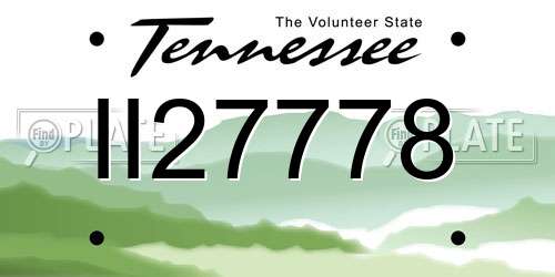 II27778 Tennessee License Plate