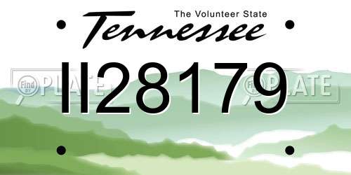 II28179 Tennessee License Plate