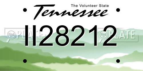 II28212 Tennessee License Plate