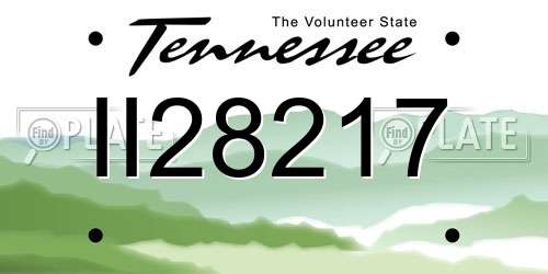 II28217 Tennessee License Plate