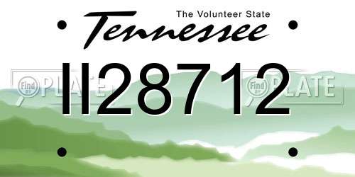 II28712 Tennessee License Plate