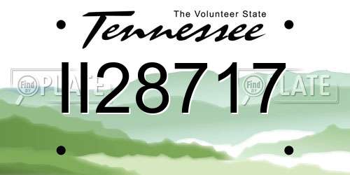 II28717 Tennessee License Plate
