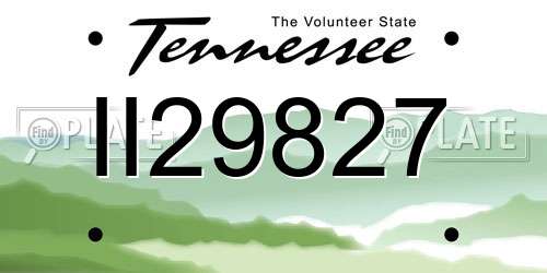 II29827 Tennessee License Plate