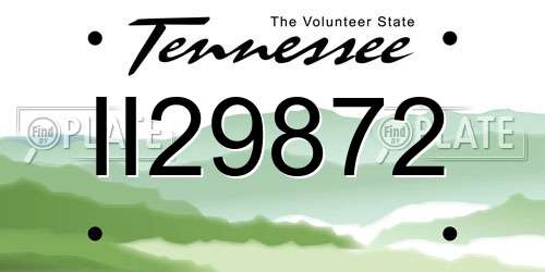 II29872 Tennessee License Plate