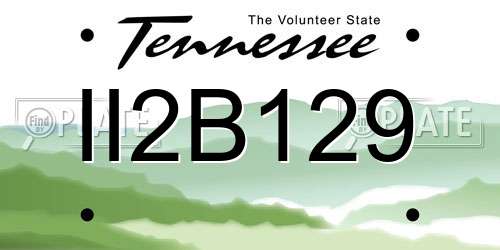 II2B129 Tennessee License Plate