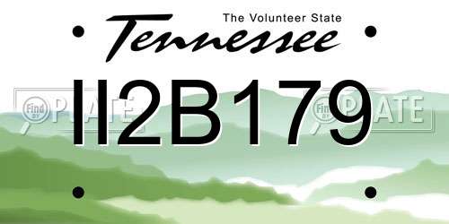 II2B179 Tennessee License Plate