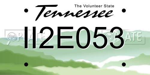 II2E053 Tennessee License Plate