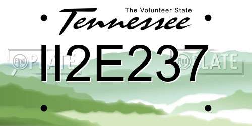 II2E237 Tennessee License Plate