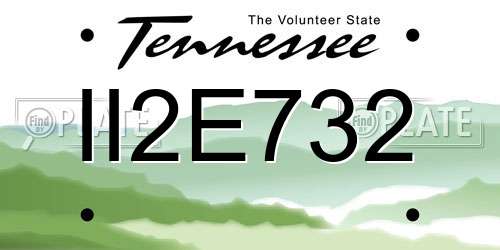 II2E732 Tennessee License Plate
