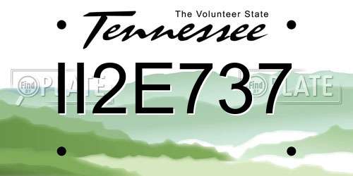 II2E737 Tennessee License Plate