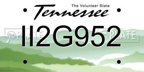 II2G952 Tennessee License Plate