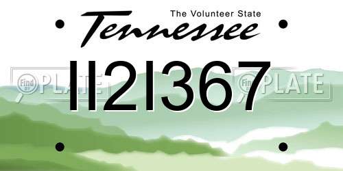 II2I367 Tennessee License Plate