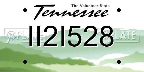 II2I528 Tennessee License Plate