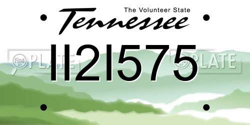 II2I575 Tennessee License Plate