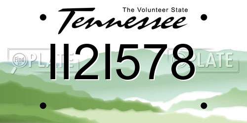 II2I578 Tennessee License Plate