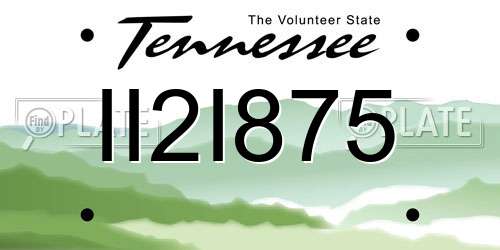 II2I875 Tennessee License Plate
