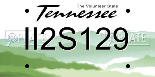 II2S129 Tennessee License Plate