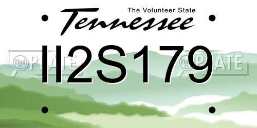 II2S179 Tennessee License Plate