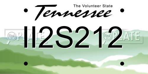 II2S212 Tennessee License Plate