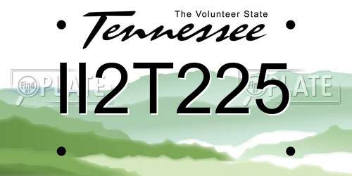 II2T225 Tennessee License Plate