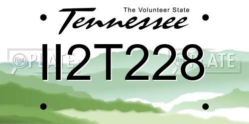 II2T228 Tennessee License Plate