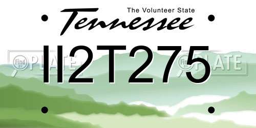 II2T275 Tennessee License Plate