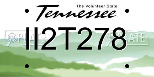 II2T278 Tennessee License Plate