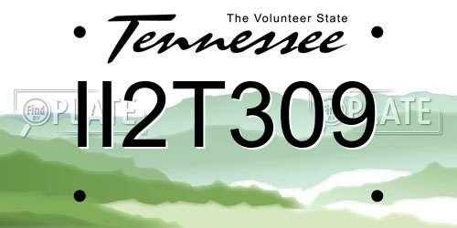 II2T309 Tennessee License Plate