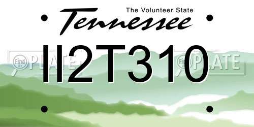 II2T310 Tennessee License Plate