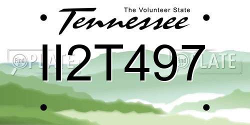 II2T497 Tennessee License Plate