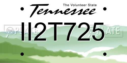 II2T725 Tennessee License Plate
