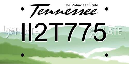 II2T775 Tennessee License Plate