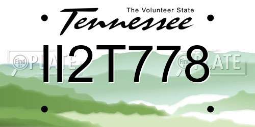 II2T778 Tennessee License Plate