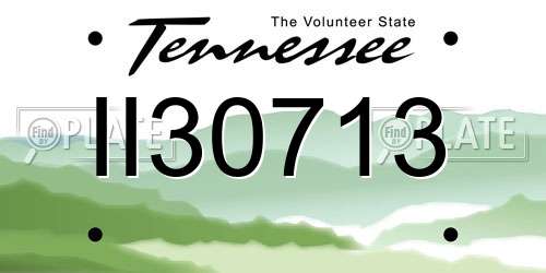 II30713 Tennessee License Plate