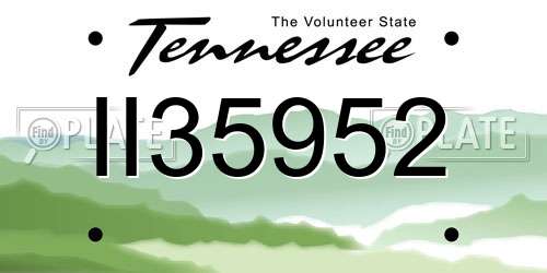 II35952 Tennessee License Plate