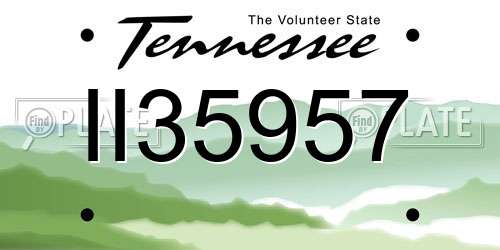 II35957 Tennessee License Plate