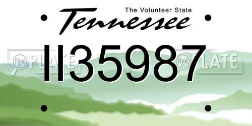 II35987 Tennessee License Plate