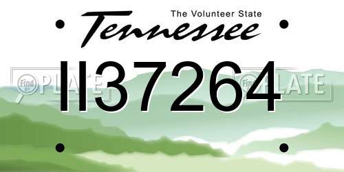 II37264 Tennessee License Plate