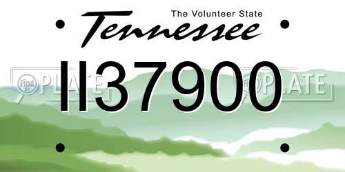 II37900 Tennessee License Plate