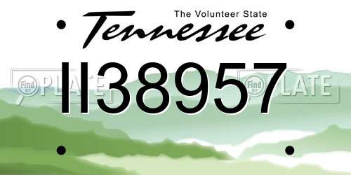 II38957 Tennessee License Plate