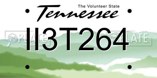 II3T264 Tennessee License Plate