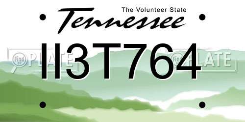 II3T764 Tennessee License Plate