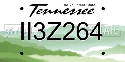II3Z264 Tennessee License Plate