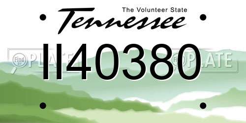 II40380 Tennessee License Plate
